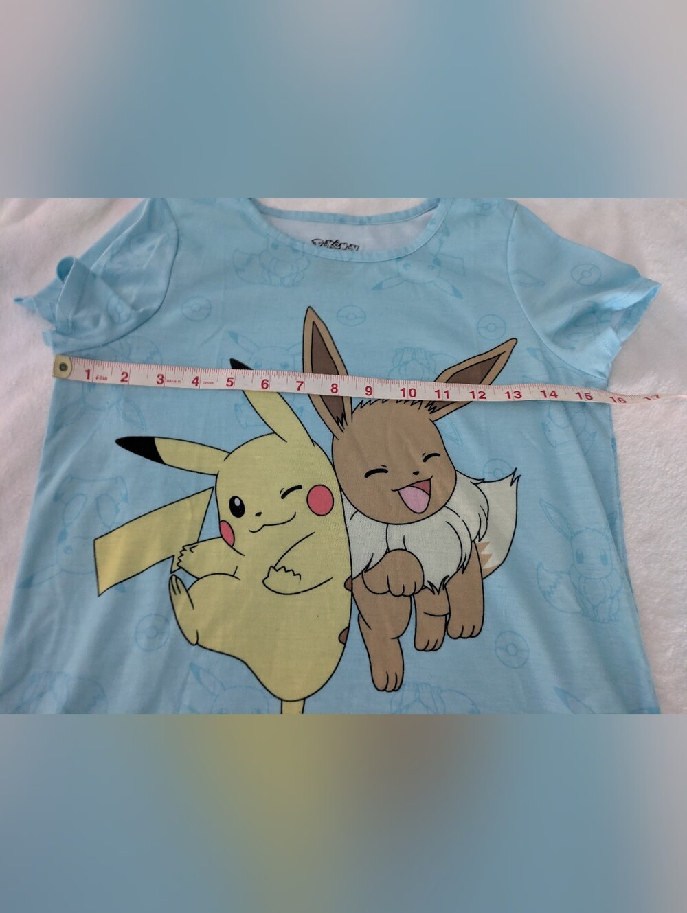 EUC Pokemon Eevee & Pikachu shirt and shorts pajamas set - Picture 5 of 9